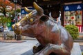 Goshingyu, or the sacred ox at Kushida shrine in Hakata old town. It is believed that rubbingÃÂ its